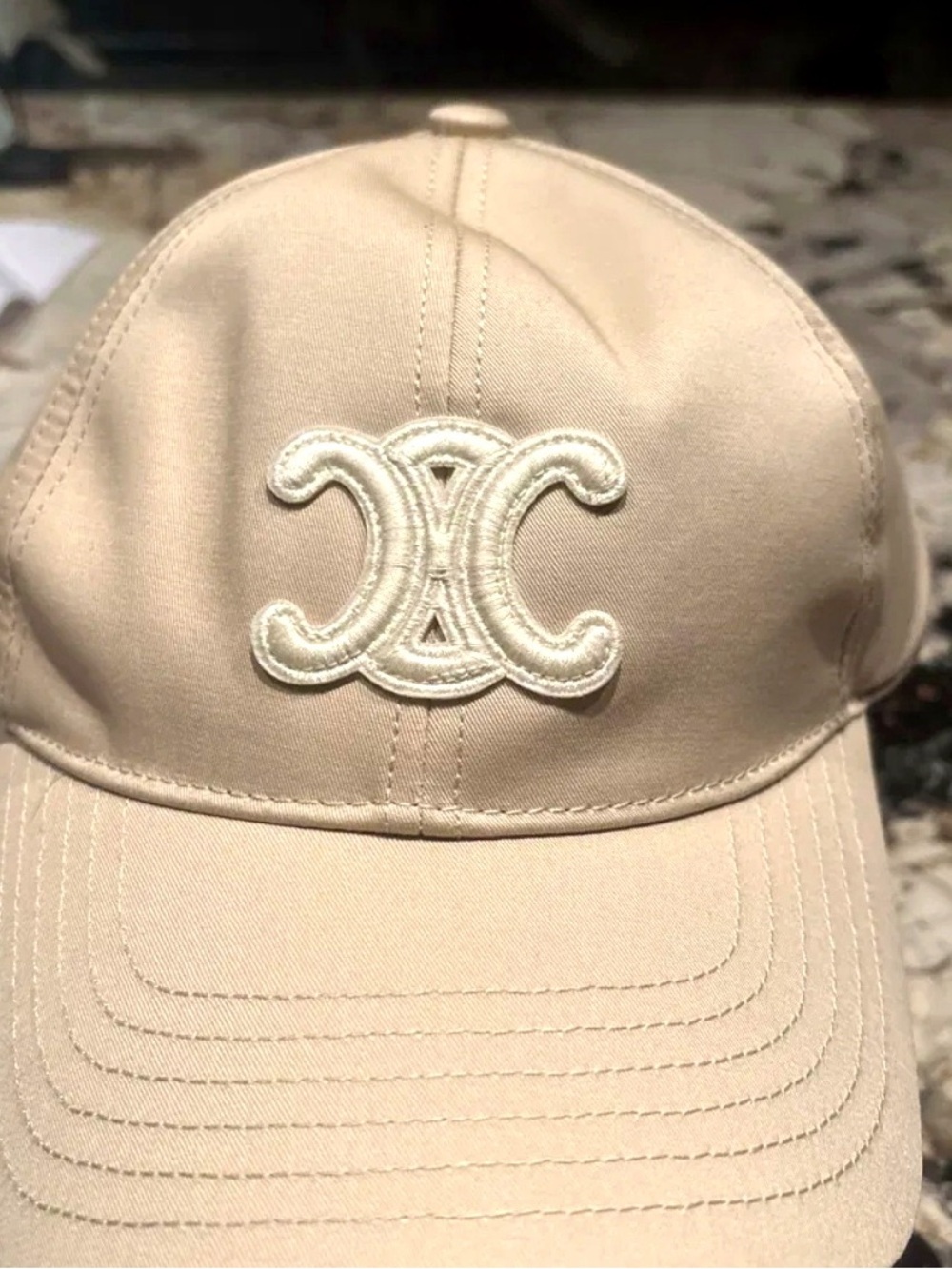 Celine Triomphe Baseball Cap - Tan - Size M - NWT Authentic